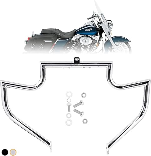 Kinglemc Barra de choque Protector de motor Barra de carretera para Harley Davidson Touring Road King Street Glide Electra Glide CVO y Trike modelos