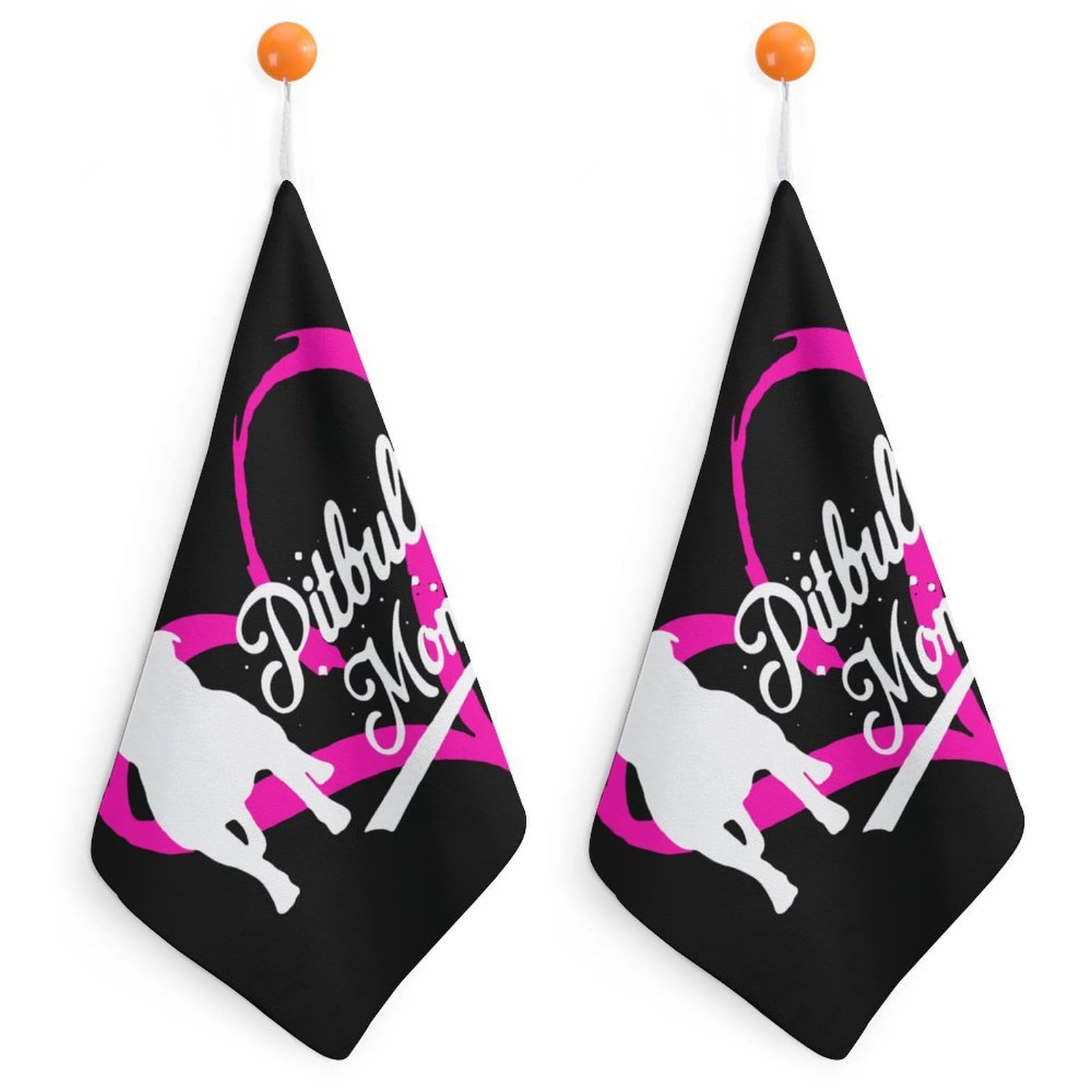 CGSBNGHA Proud Pitbulls-Mom Hand Towel Hanging Face Towels Cleaning Cloths Handkerchief for Bathroom Kitchen