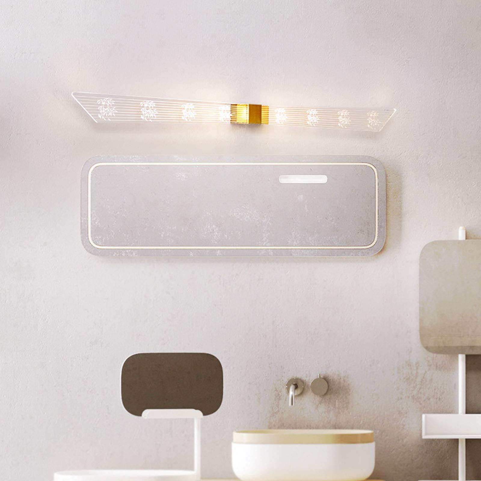 Spiegelleuchte Moderne goldene Spiegelleuchten, LED-Badezimmerspiegel-Frontleuchte mit Acryl-Lampenschirm, neutralweiß, Lampe aus Metall, Spiegelschrankleuchten(100 cm)