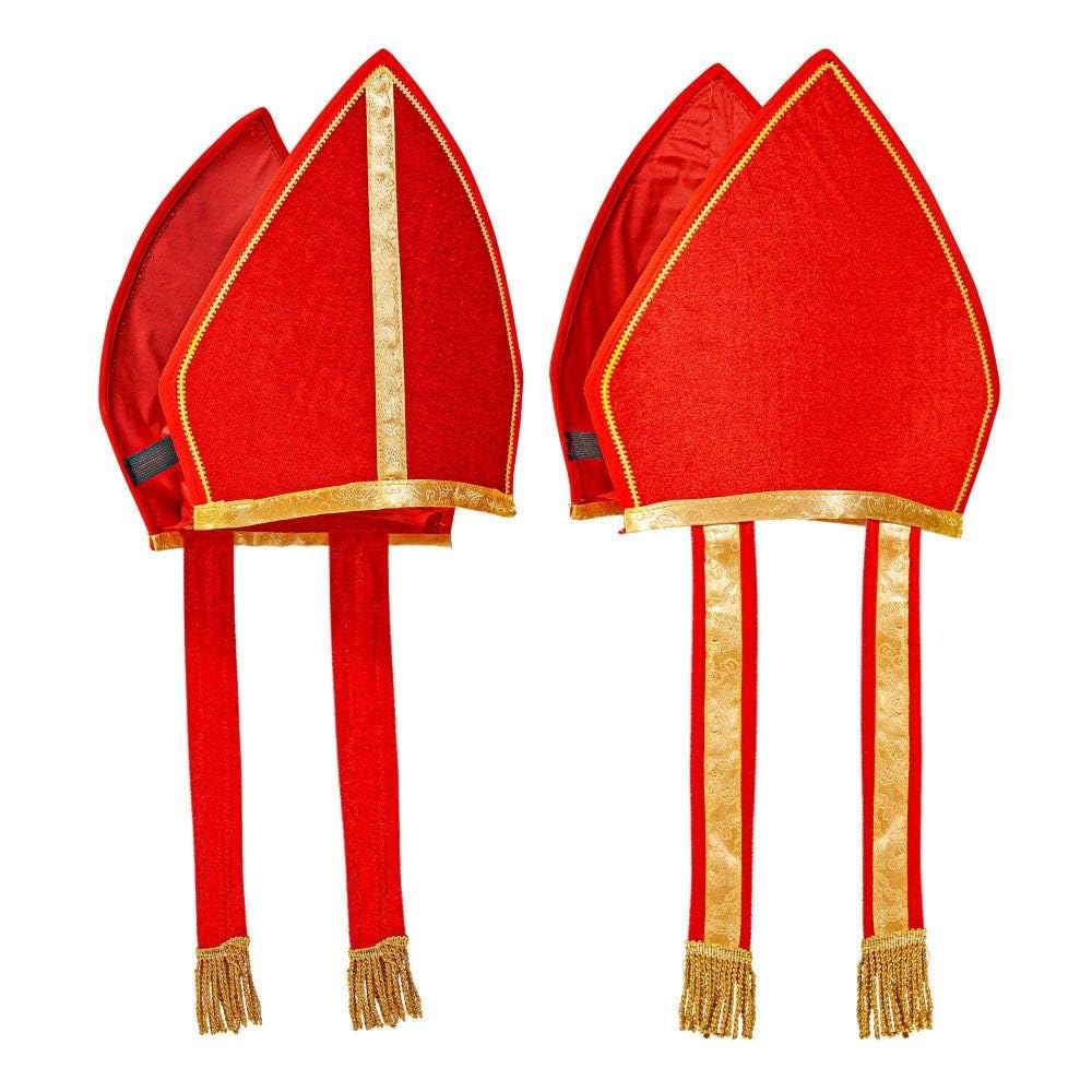 Cardinal Red Velvet Novelty Hats Caps & Headwear for Fancy Dress Costumes Accessory