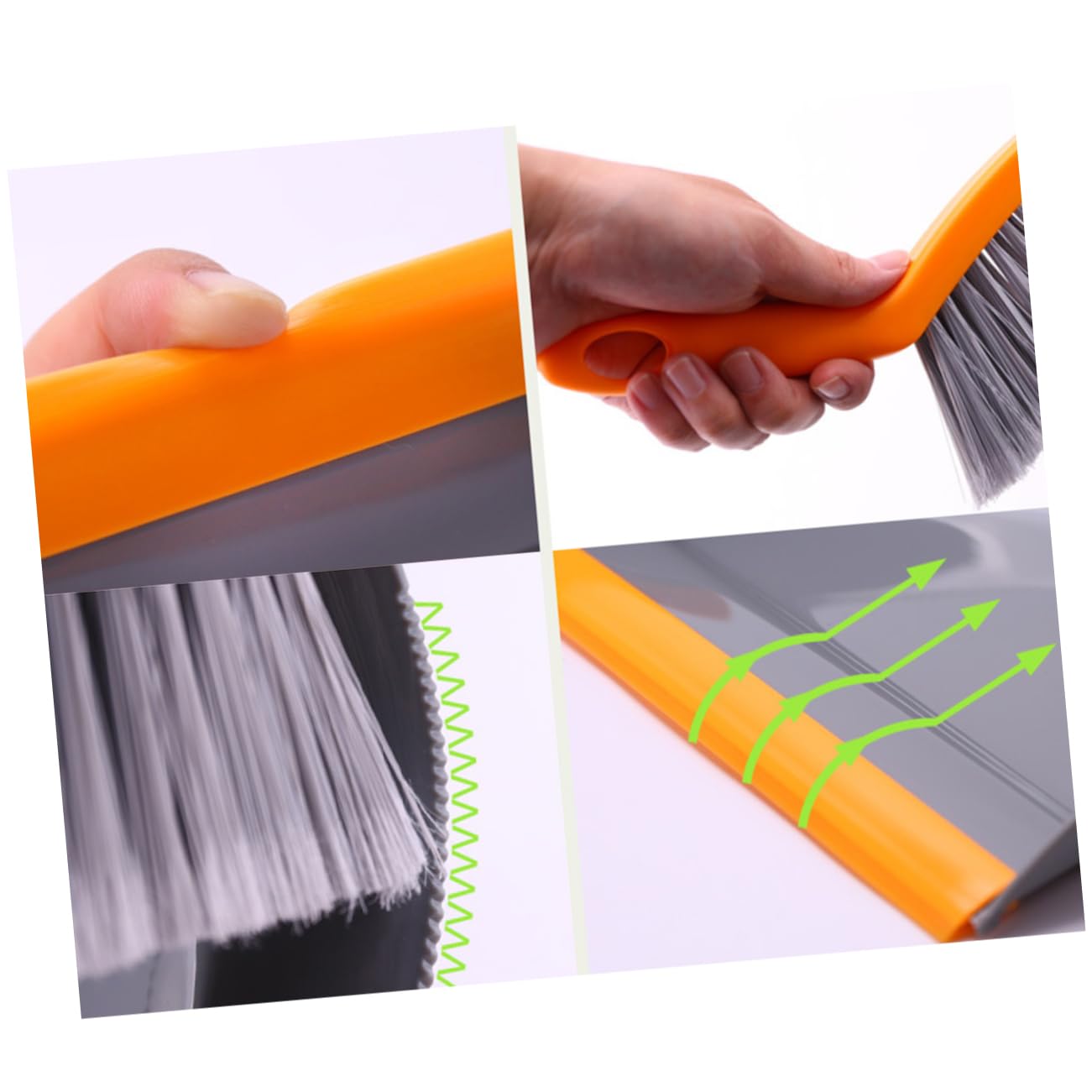 Yardenfun Mini Broom and Dustpan Cleaning Portable Desktop Tools for Efficient Home Cleaning Gray and Orange for Spaces