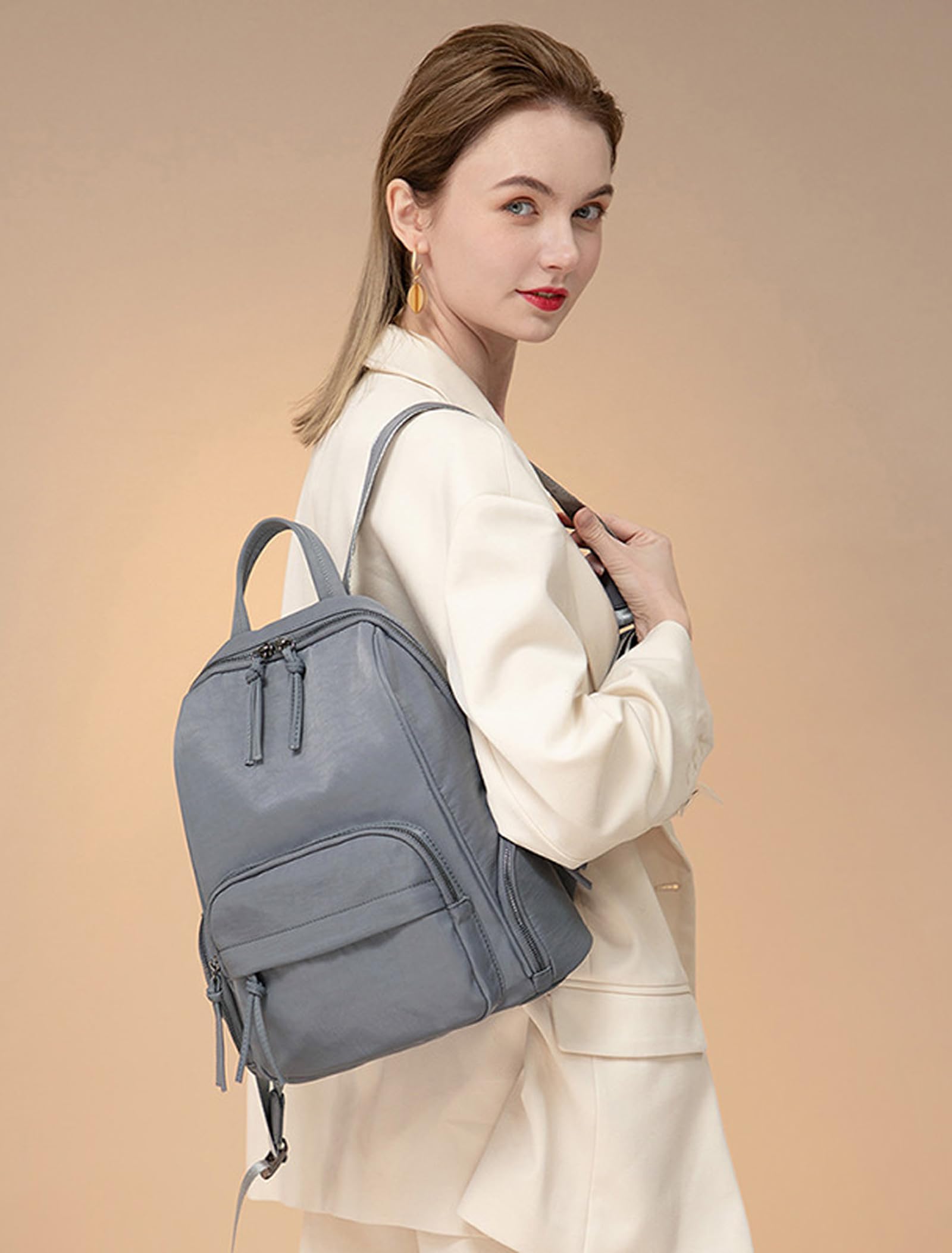 BUKESIYI Donna Borsa Zaino Elegante Zainetto Borse a Tracolla Zaini Antifurto Zainetti 2026 Firmate Nylon IT78591 Grigio