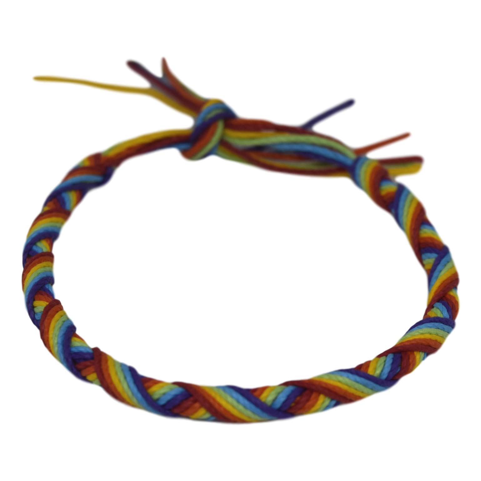 DEMIL Authentical Artisanal Mexican Rainbow LGBTQ Lesbian Gay Bi Trans Queer Pride Handmade Braided Bracelet for Pride Parade