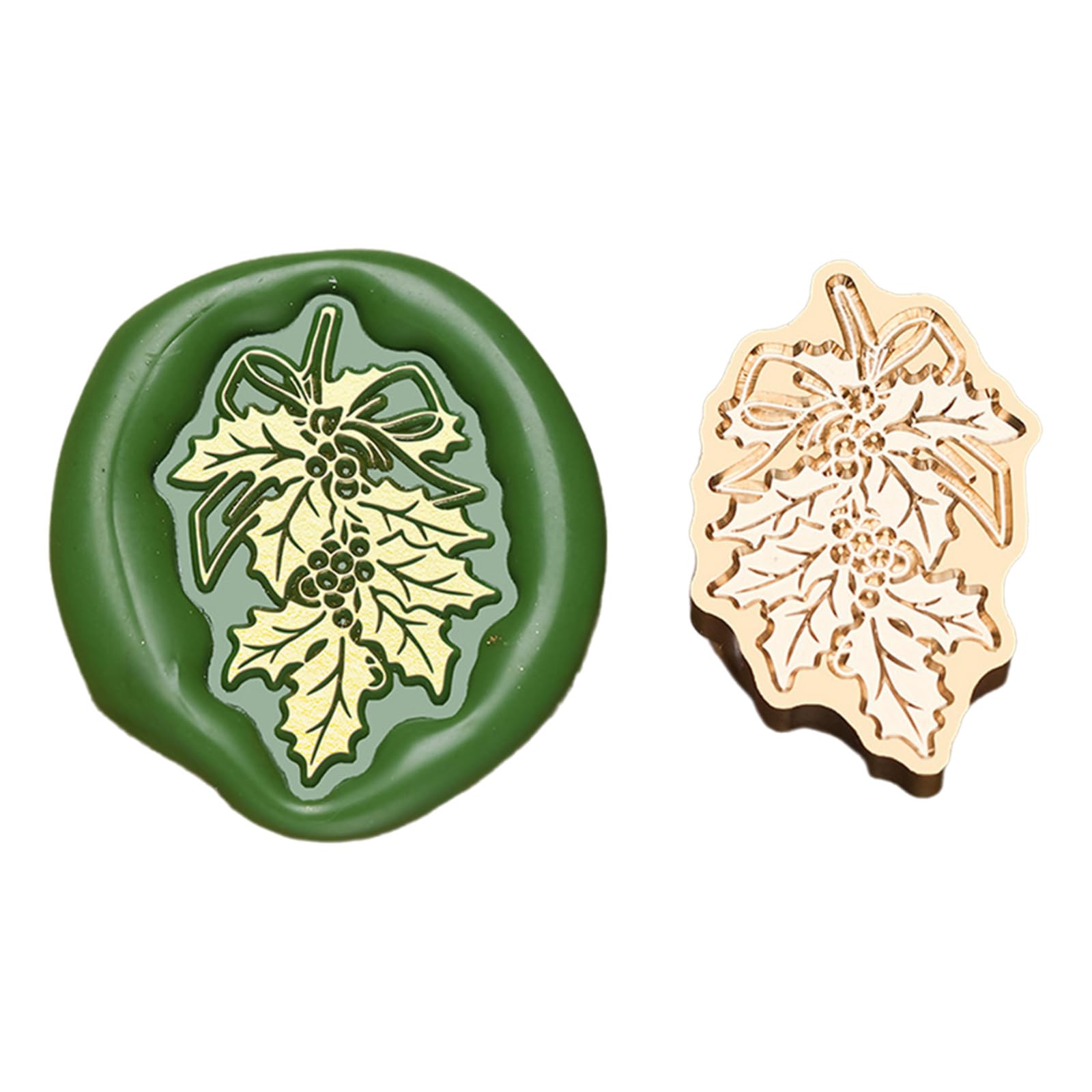 Ywluuoo Greenery Sealing Stamp With Christmas Pattern For Scrapbooking, Sealing Stamp Head Replacement For Invitations Envelope Cookie