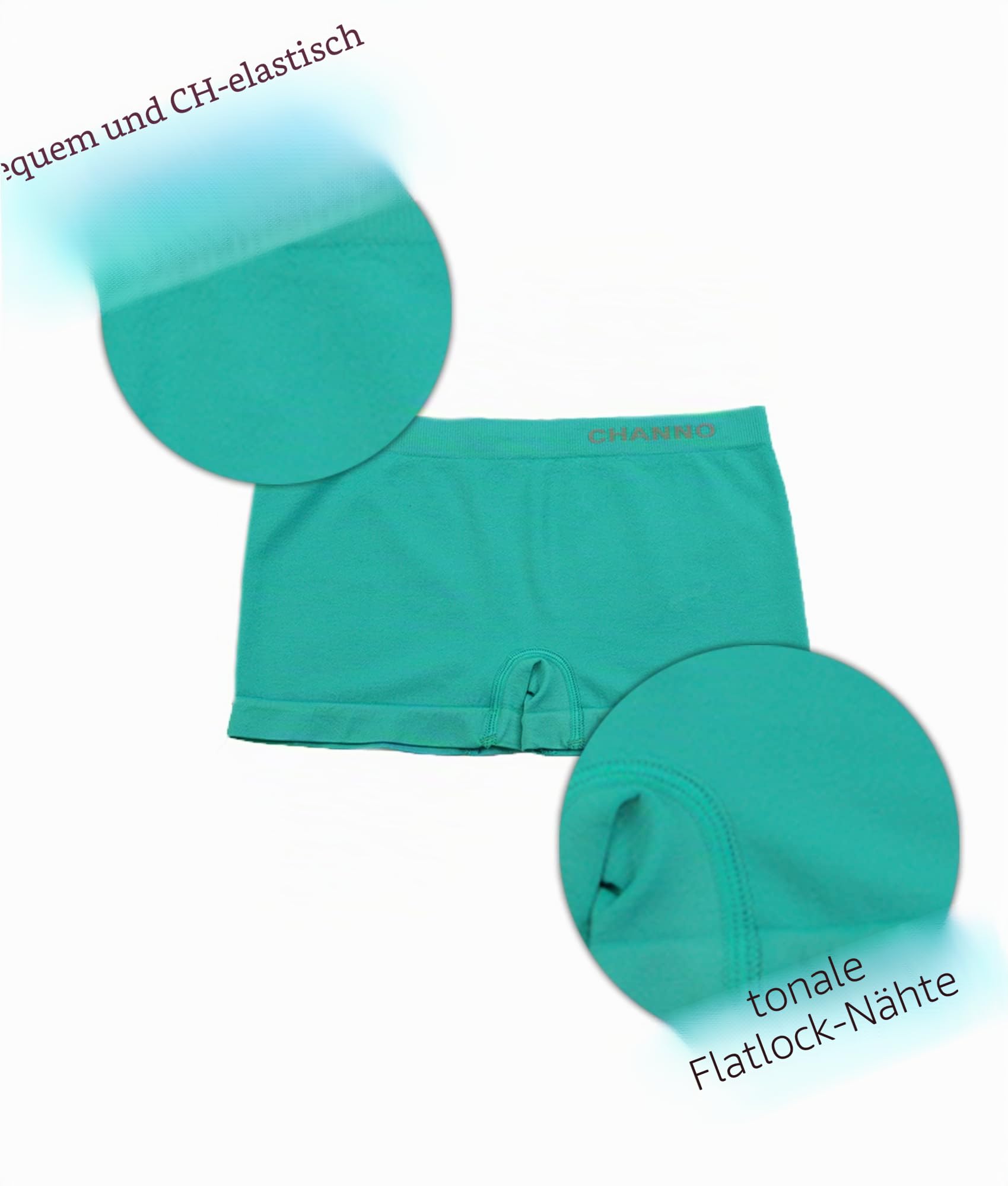 Channo Mädchenslips im Culotte Boxer Stil. Nahtloses Nylon. Weicher Elastischer Mikrofaser in Fröhlichen Farben. Totaler Komfort!