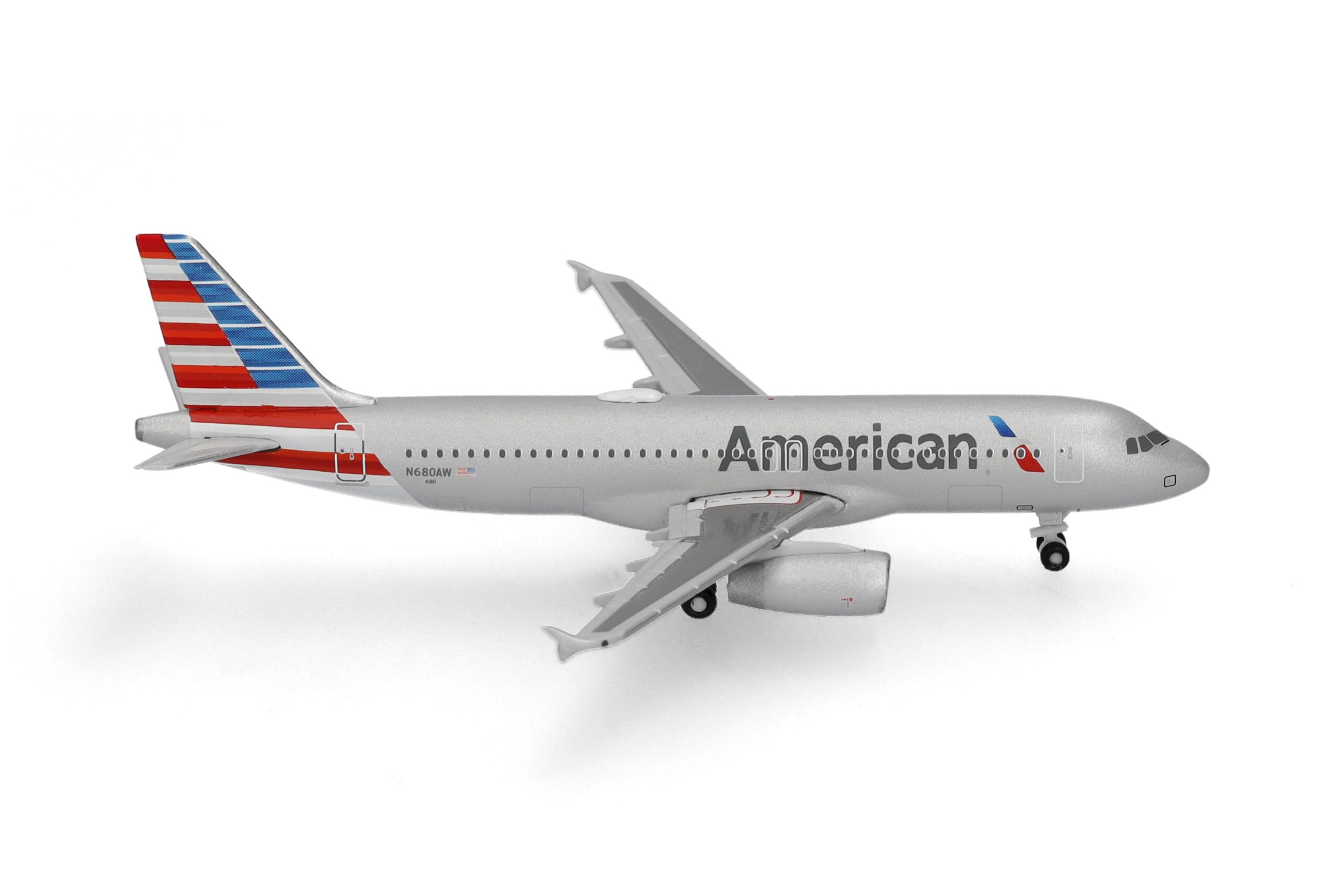 Herpa model samolotu American Airlines Airbus A320, miniatura w skali 1:500, model kolekcjonerski, model samolotu bez podstawki, metal