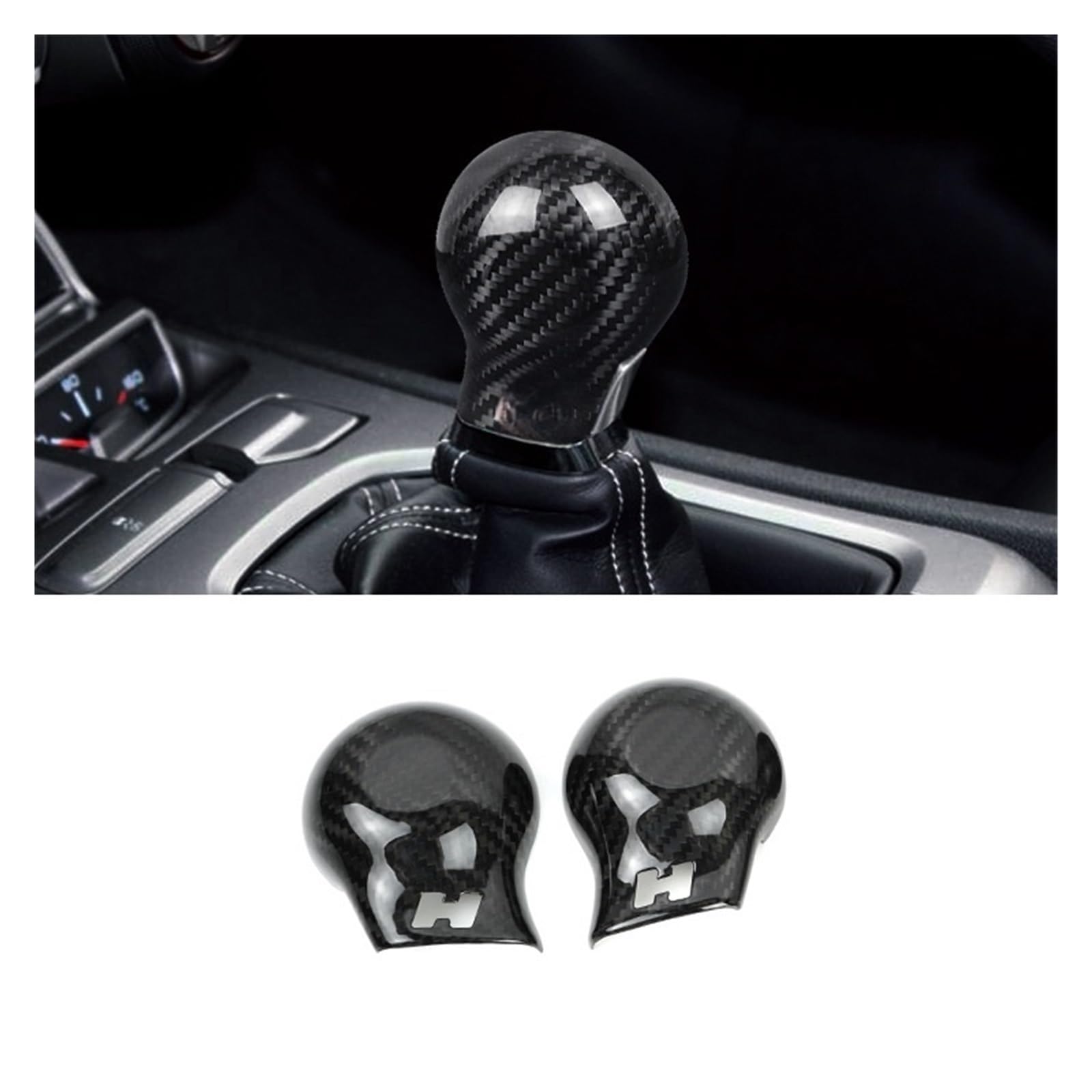 ZYHOZGJBG Compatible for Chevrolet Camaro Carbon Fiber Shift Knob Cover