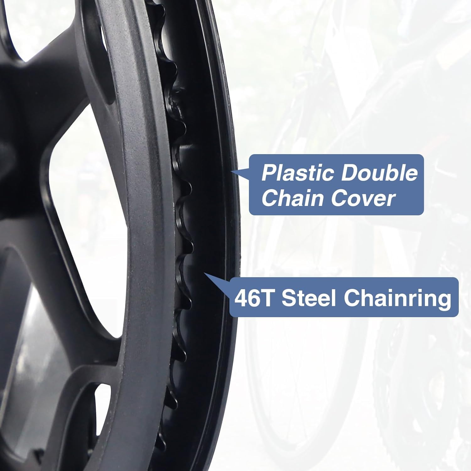 ZUKKA Prowheel - Guarnitura per bicicletta 46T, in lega di alluminio da 170 mm, per bicicletta singola e 6/7/8 velocità, per bicicletta elettrica