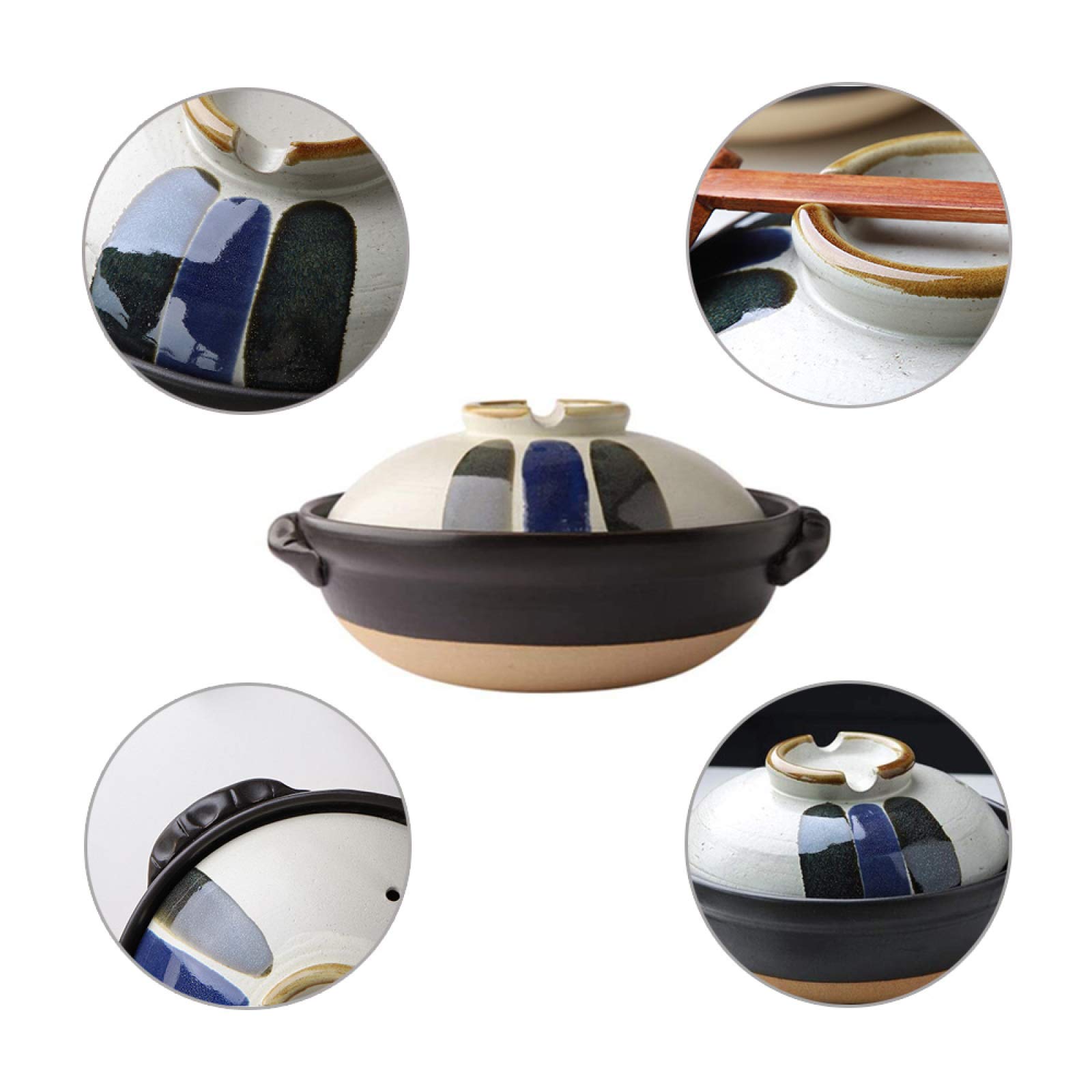 garnek gliniany, Nowoczesne naczynia Premier z pokrywką, artykuły gospodarstwa domowego, ceramiczny garnek wolnowarny, odporny na temperaturę, gliniany do gotowania zupy(2800ml)