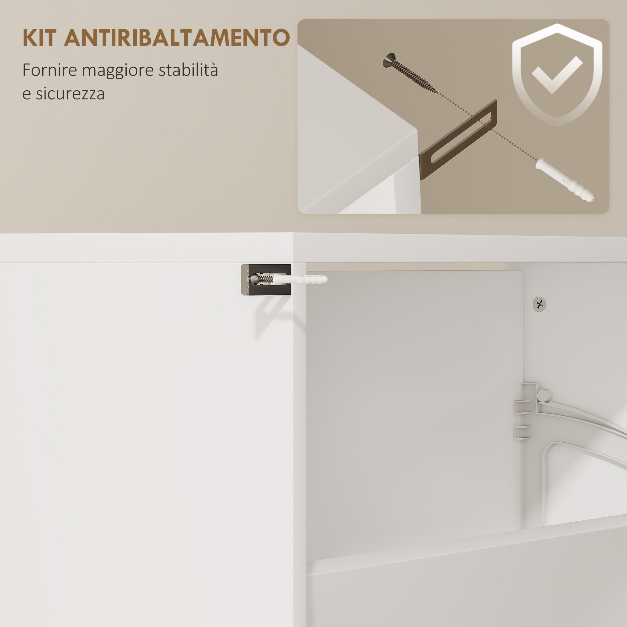 HOMCOM Scarpiera Salvaspazio Slim con Maniglia, per 12 Paia, Bianco | 4 Ante a Ribalta a Specchio, Scarpiera Ingresso, Piano Superiore, Porta Scarpe, 63x17x146 cm,