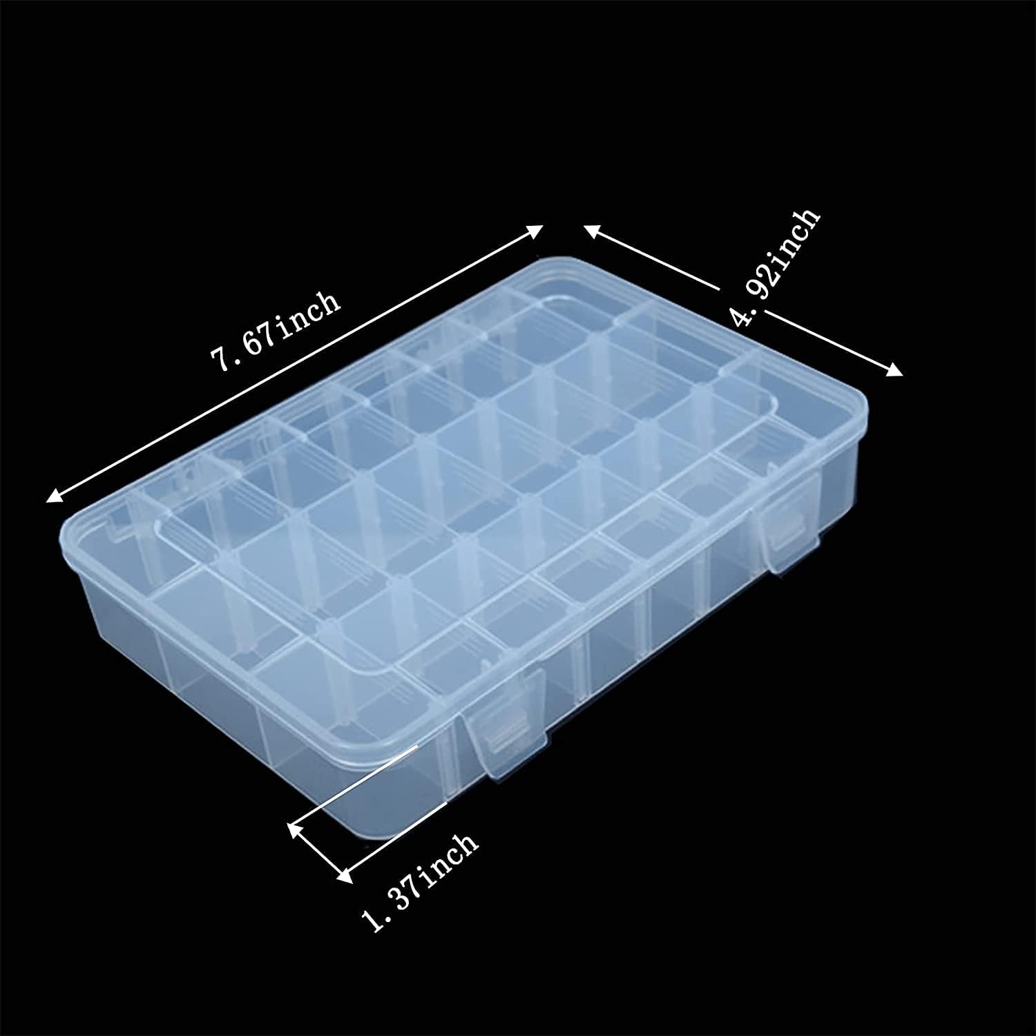 24 Grids Beads Container, Jewelry Storage Box Gems Organizer Clear with Lids Adjustable Painting Diamond Storage Case for Plant Seeds