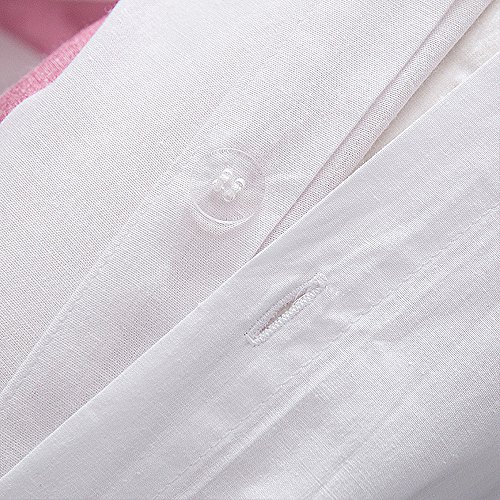 Merryfeel Cotton Duvet Cover Set,100% Cotton Yarn Dyed Stripe Bedding Set,3 Pieces (1 Duvet Cover With 2 Pillowshams) - Full/Queen Red Stripe #TOP4