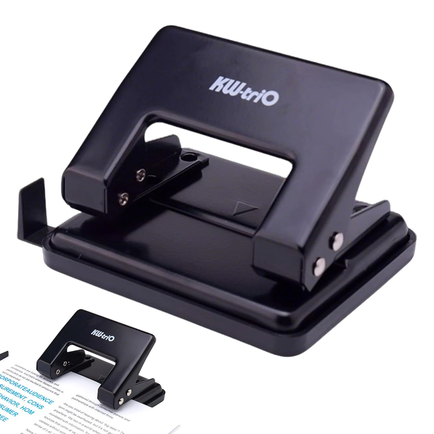 All Metal 2 Hole Paper Punch with Positioning Guide, 20 Sheets Capacity, Two-Hole Punch for Paper File Folder Binder, Low Effort, 2 Hole Puncher for A3/A4/B4/A5/B5/B6 Paper Home Office School