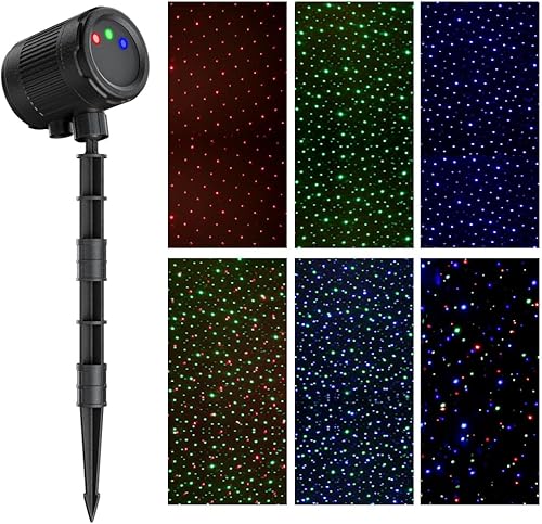 Miniatura 5 de Luces láser de Navidad para proyección al aire libre, proyector de luces láser de 3 colores, espectáculo de luces de luciérnagas con control remoto
