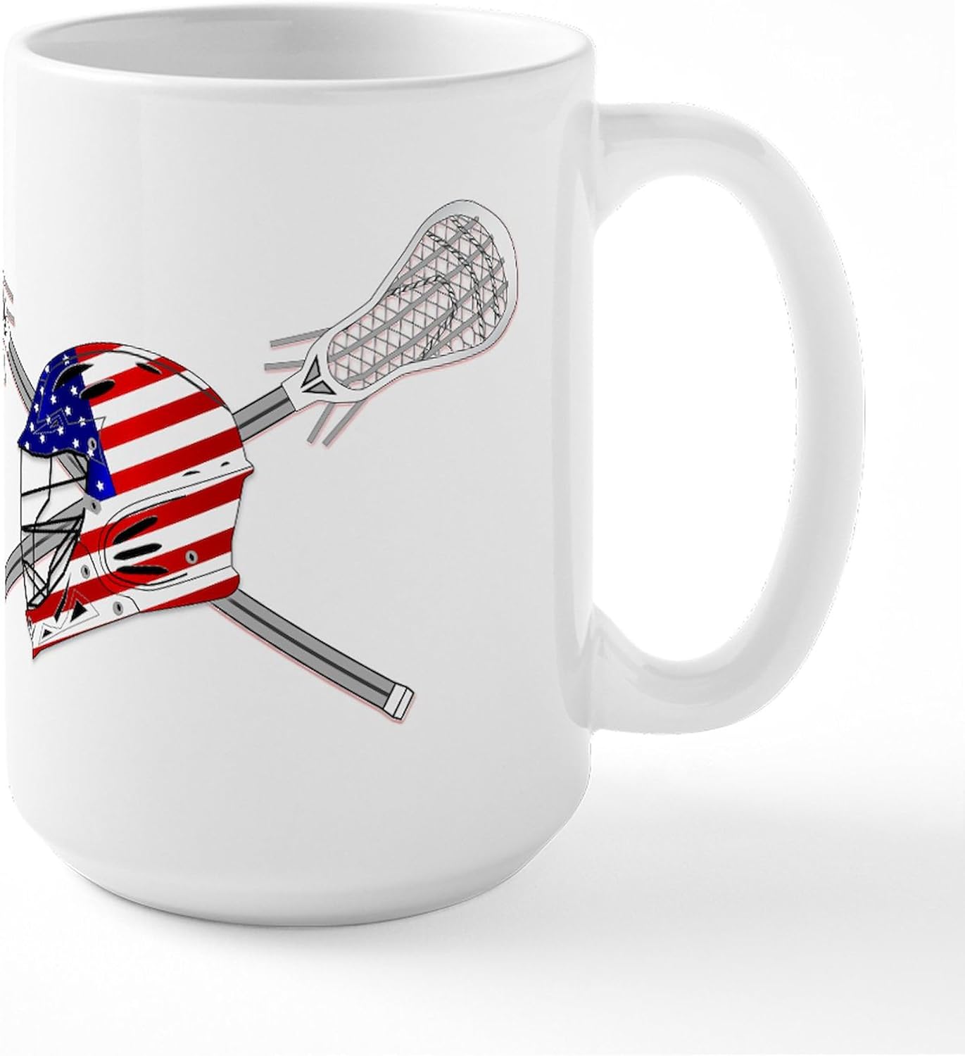 CafePress American Flag Lacrosse Helmet Large Mug 15 oz (444 ml) Ceramic Coffee Mug