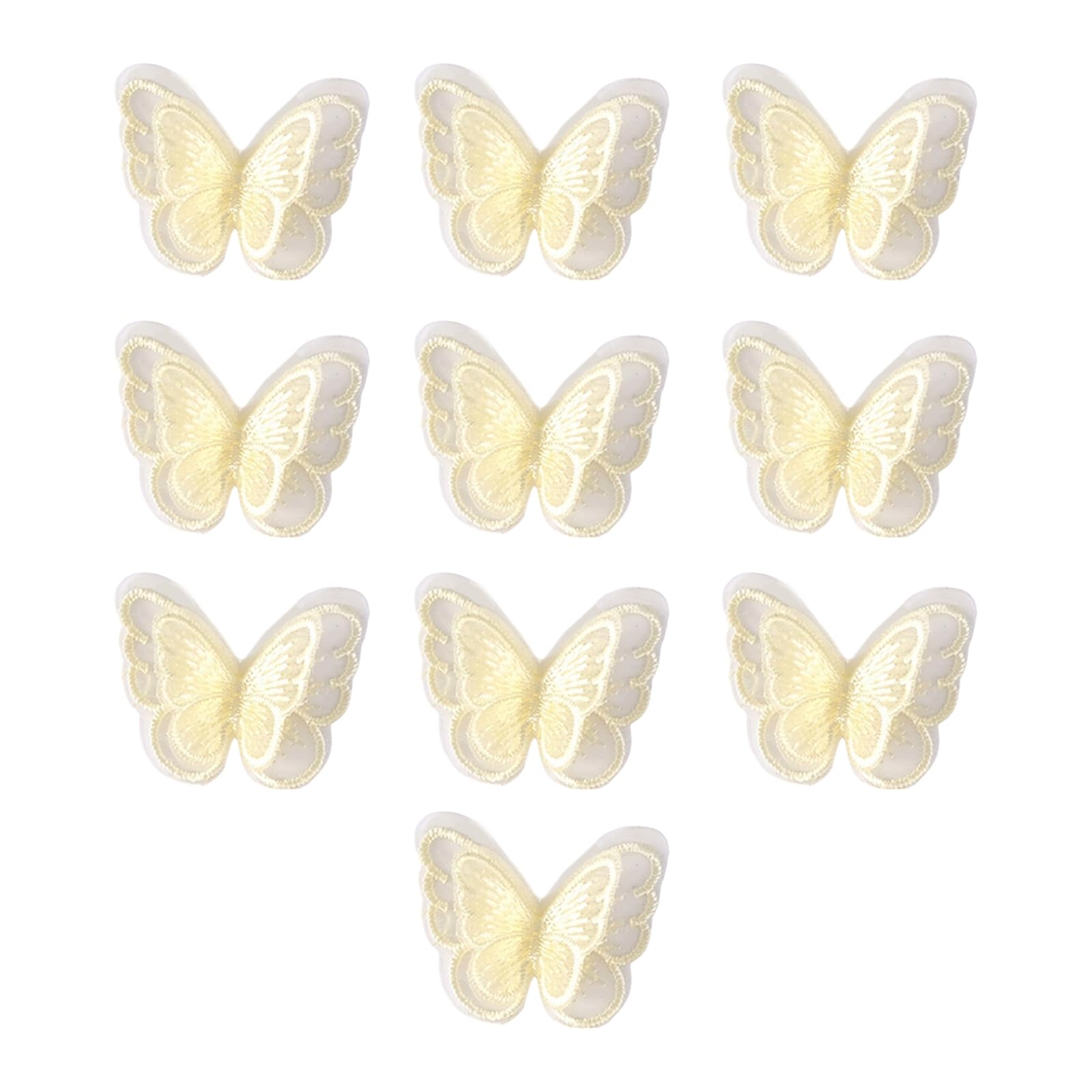 Buxuaaaa 10Pcs Embroidery Butterfly Sew on Patches Embroidered Appliques for Sewing Craft Wedding Bridal Dress Embellishment Butterfly Appliques for Clothes