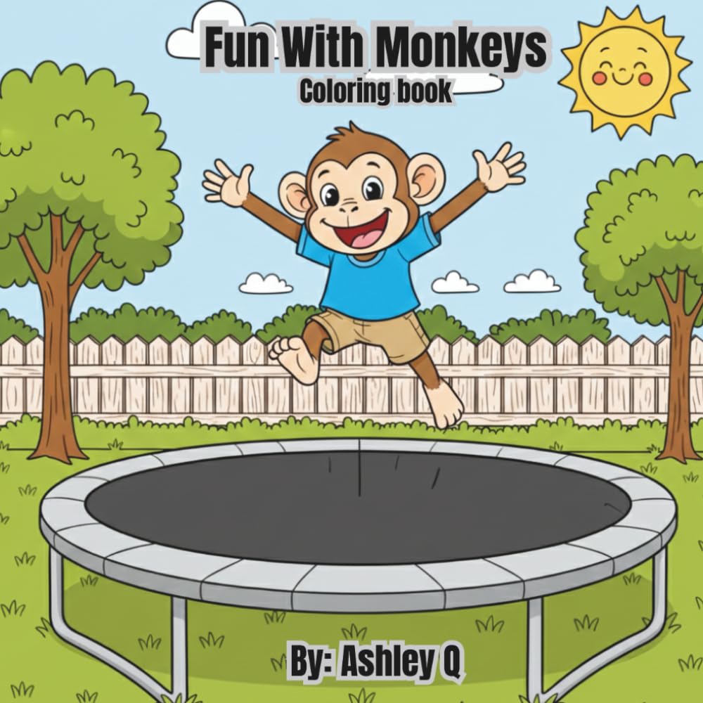 Fun with Monkeys Coloring Book: 60 relaxing pages of enjoyment