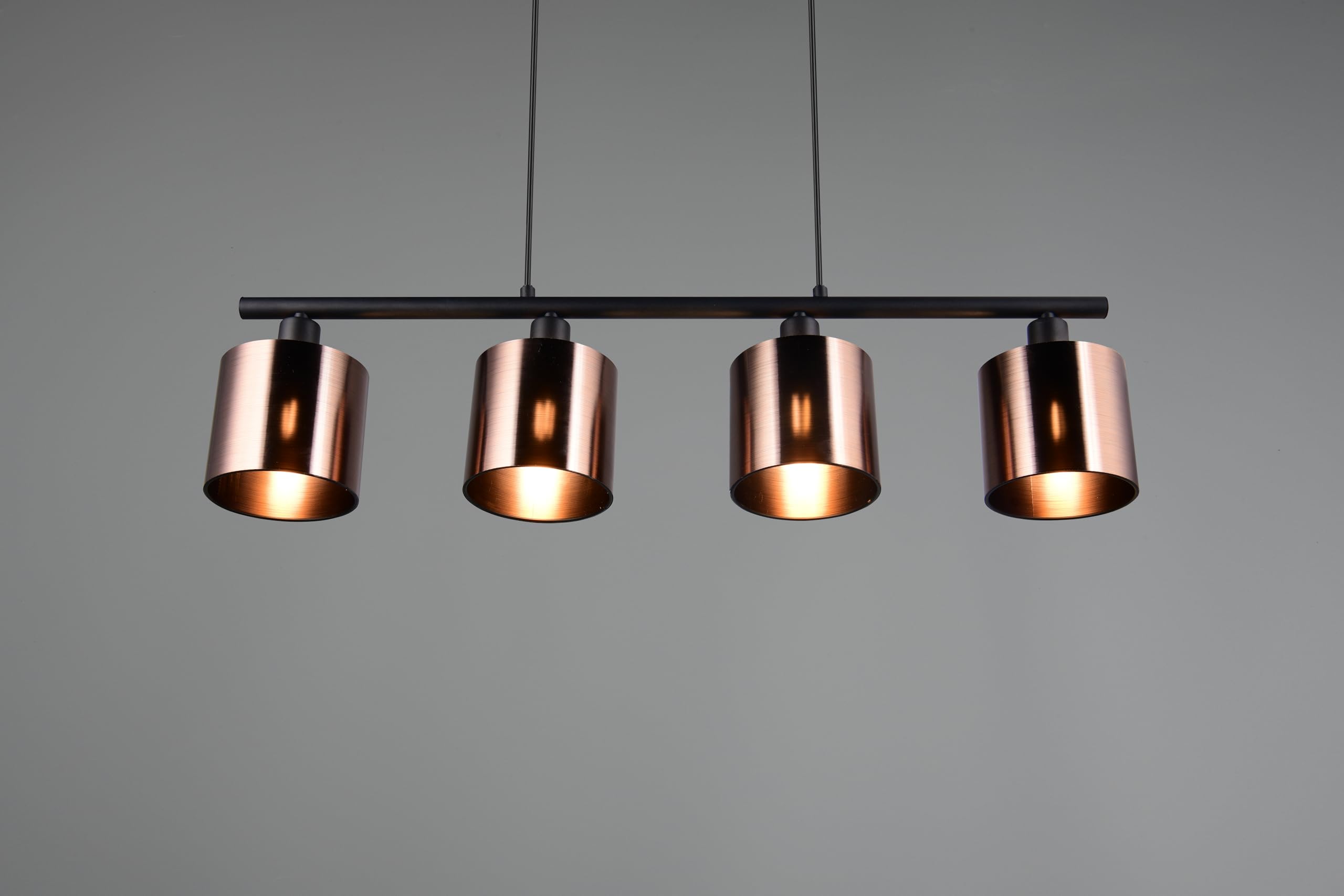 RL LIVE YOUR LIGHT R36304064 - Lámpara LED colgante Jason, metal negro mate, pantallas de plástico color bronce, excl. 4x E14