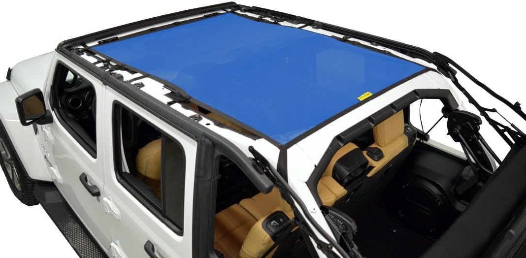 Sun Screen Safari Length - for Jeep JLU 4 Door 2018, 2019, 2020, 2021, 2022, 2023 - Black