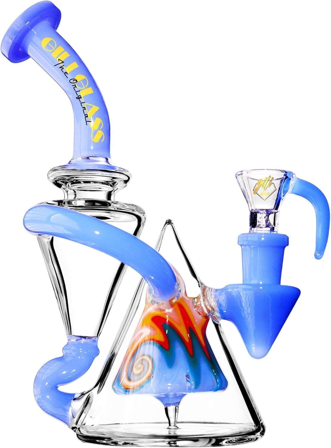 Bong in vetro Recycler Rig 7,5" – Pipa ad acqua mini narghilè in vetro spesso da 5 mm, in Vetro, per Narghilè, Verde Muschio