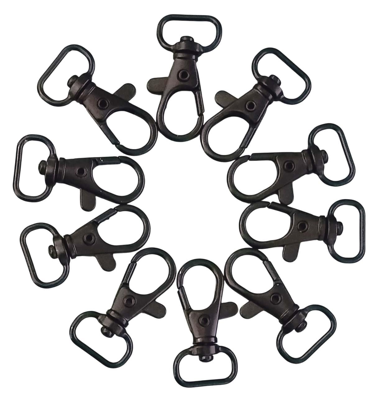 Beads & Crafts: Lobster Claw Clasps Swivel Lanyards Trigger Snap Hooks Strap for DIY Bags Art Crafts Jewelry Findings Keychain Key Rings Connector 35mm (Black, 10)