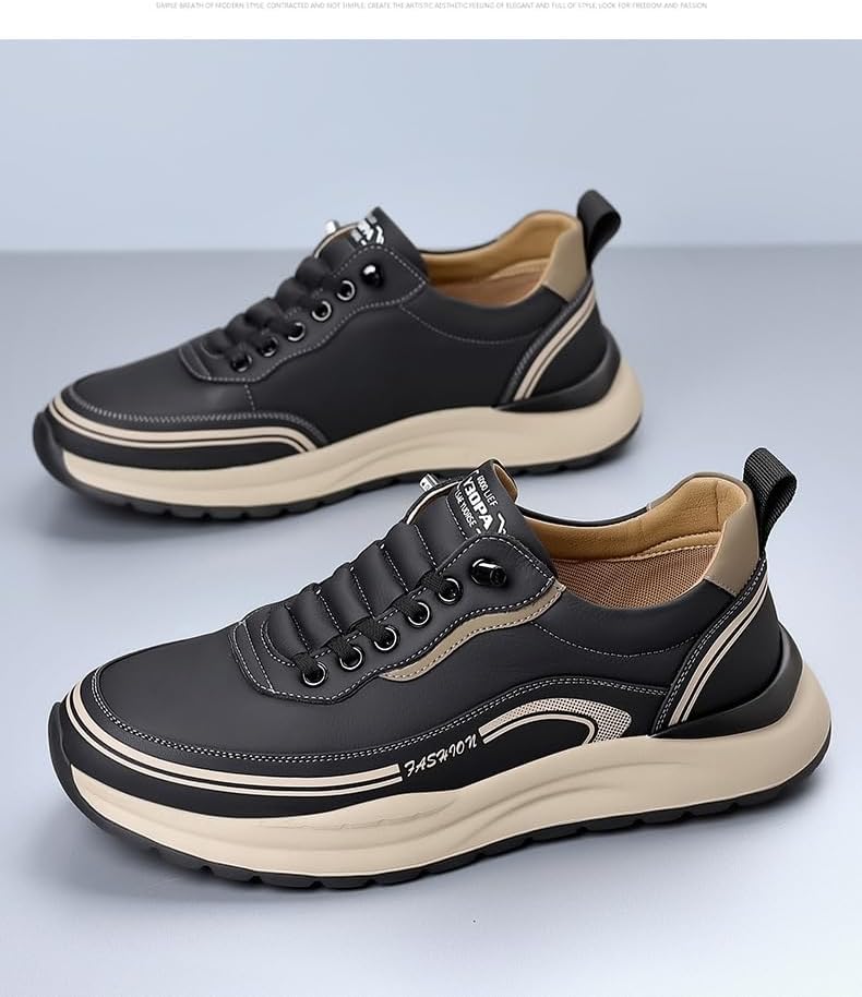 Men's Slip-On Sneakers - Lightweight Breathable Retro Casual Shoes with Cushioned PVC Sole, Low-Top & Design, Round Toe - Image 4