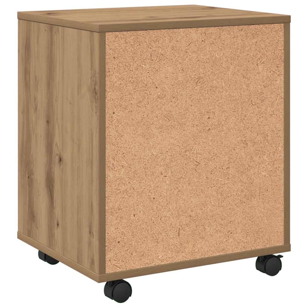 Armadietto con Ruote Rovere Artigianale 45x38x54 cm Truciolato