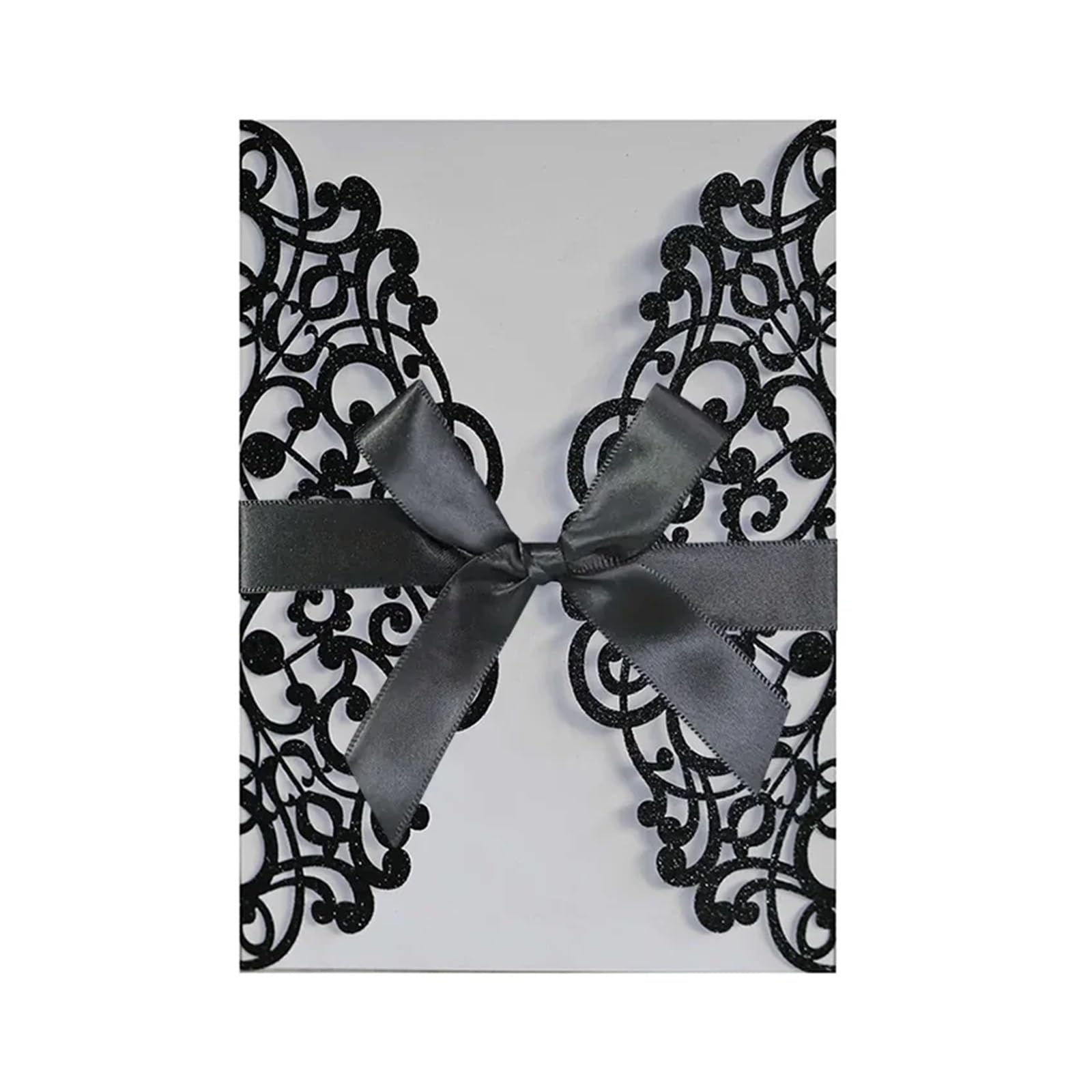 Hochzeitskarte 10 Stücke Hochzeitseinladungen Karten Tags Vintage Hochzeit Braut Grußkarte Geburtstag Dekoration Partei Liefert(Black)