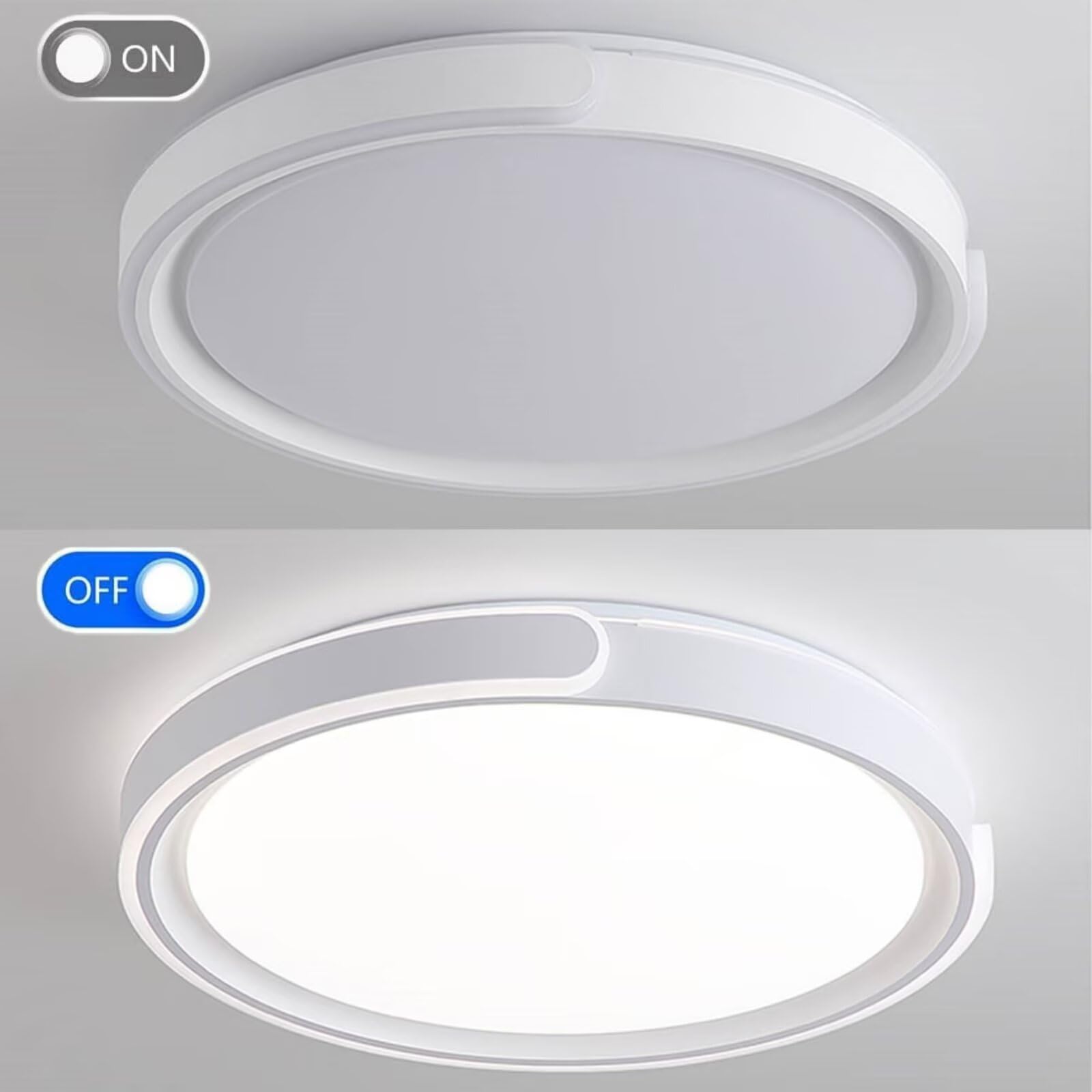 ASJK Plafoniere LED Rotonda da Soffitto Dimmerabile 96W, 8600LM, con design Moderno. 3000k- 6500K, adatta ad soggiorno, cucina, camera da Letto o corridoio. 50cm Bianco
