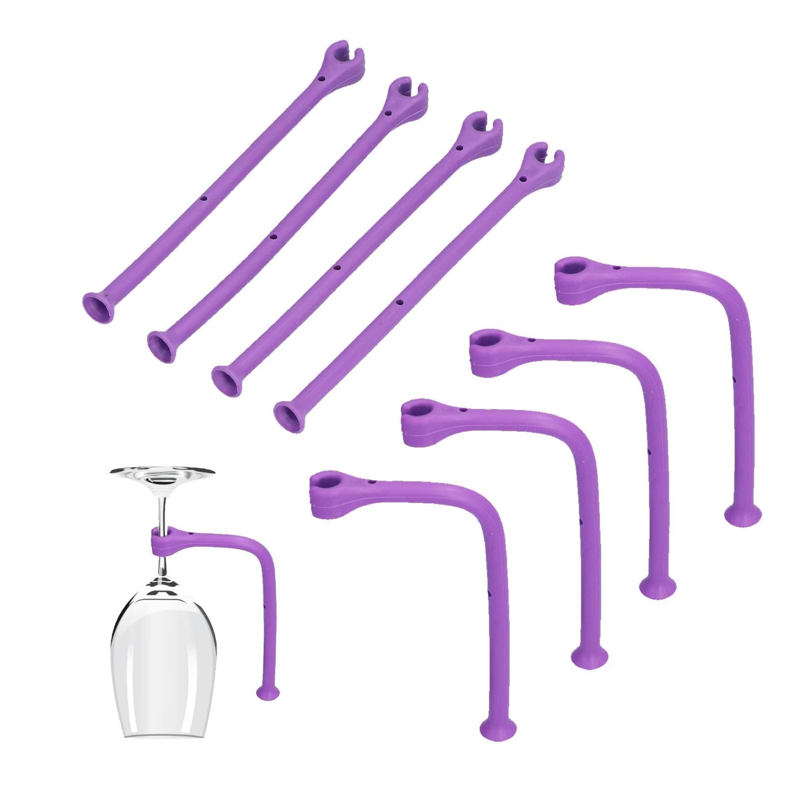 Dishwasher Wine Glass Holder, 8Pcs Dishwasher Stemware Holder Flexible Silicone Stemware Saver Wine Glass Protector Tether for Dishwasher