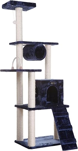 árbol para gato Armarkat condominio con mueble, altura a 70 a 75 pulgadas, Azul marino