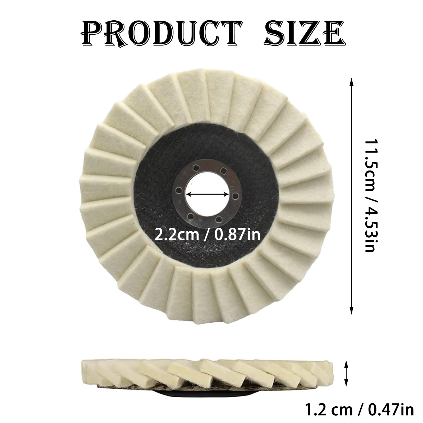 5 Pezzi 115 * 22mm Mola Lucidante, Dischi per Lucidare, Spazzole Lucidatrice, per Marmo, Metalli, per Smerigliatrice Angolare, Rotary Tool