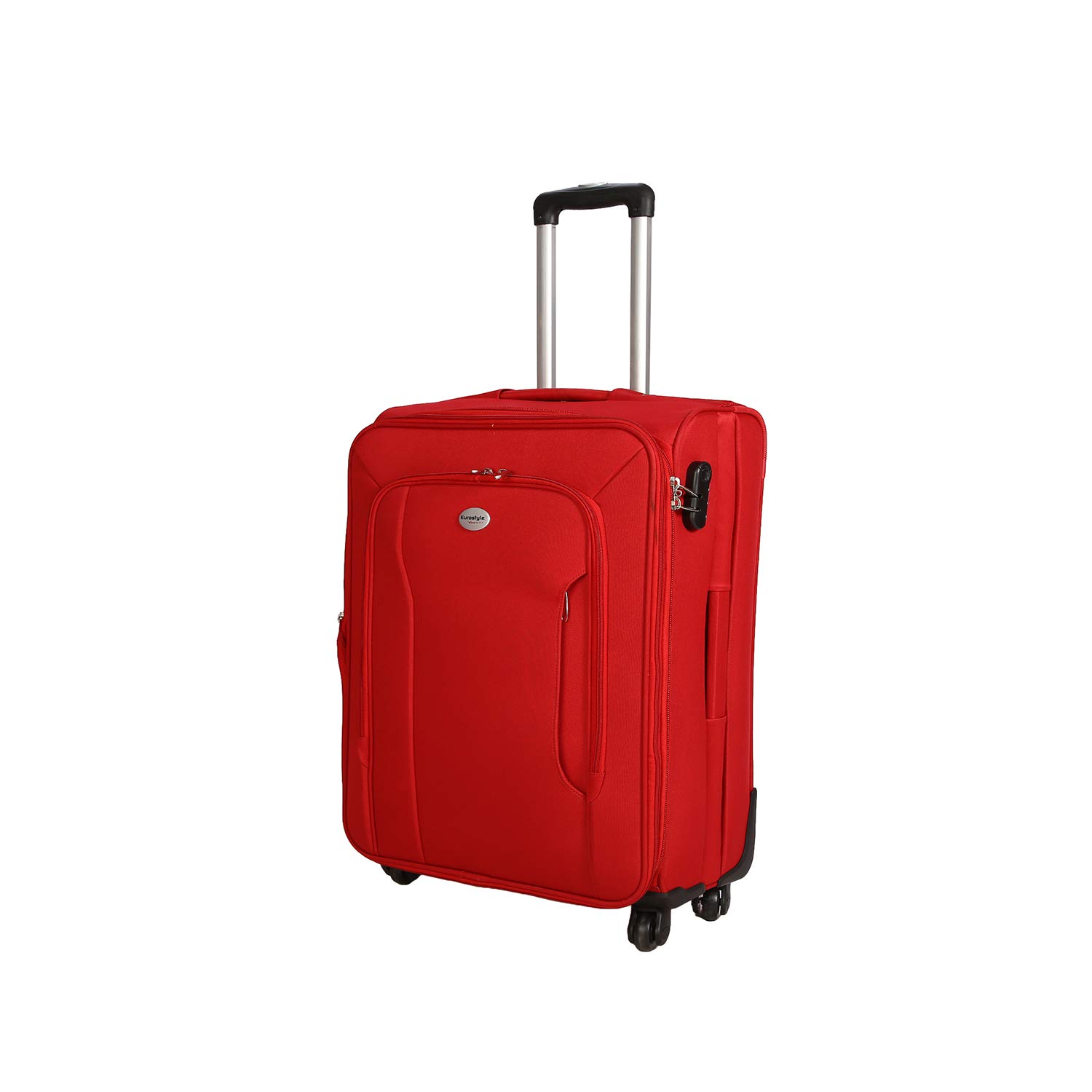 4 Wheels 60 Liters Red Polyester Trolley Suitcase 22� Inch Soft Luggage Bag (7047-R-22)-image-46