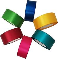 Vista 3 de Cinta de satén azul pavo real para envolver regalos y manualidades – 1.5 pulgadas x 25 yardas, tela de color sólido para lazos para el cabello