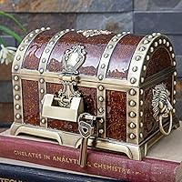 ジュエリーボックス メタルクリエイティブ ロック付き 大型収納ボックス Amazon｜金属クリエイティブ多層宝箱ロック付きヨーロッパ