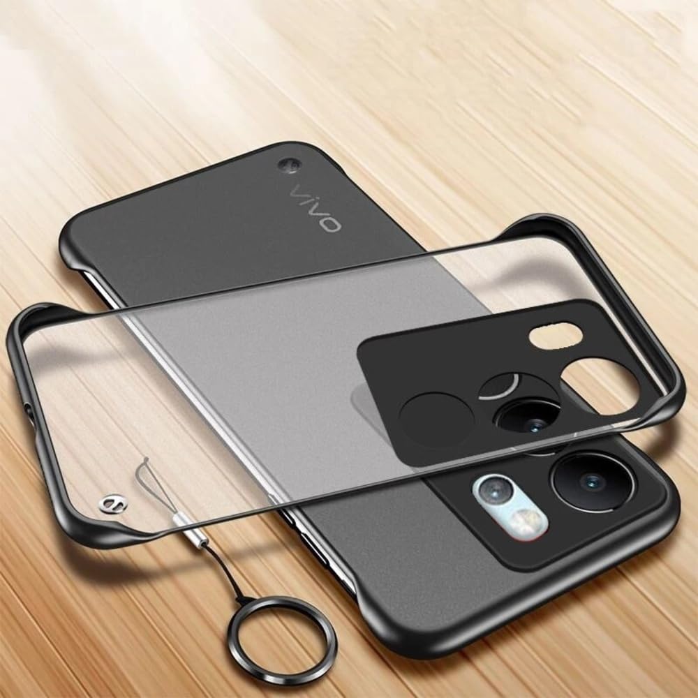 REALCASE Vivo V29/Vivo V29 Pro 5G Back Cover Case | Stylish Frameless Matte Hard Skin | Soft TPU Shock Proof Bumper Back Cover for Vivo V29/Vivo V29 Pro 5G (Black) (B0CLZTL1KH) Amazon Price History, Amazon Price Tracker