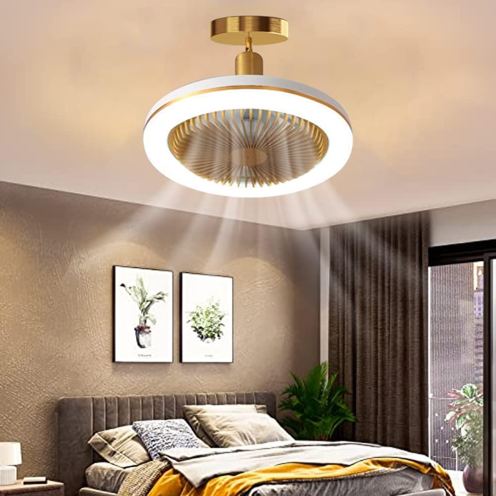 Socket Fan Ceiling Fan With Lights Remote Control Modern 3 Speed LED Mini Flush Mount Ceiling Fan Small Enclosed Low Profile Ceiling Lighting For Kids Room Kitchen Bedroom