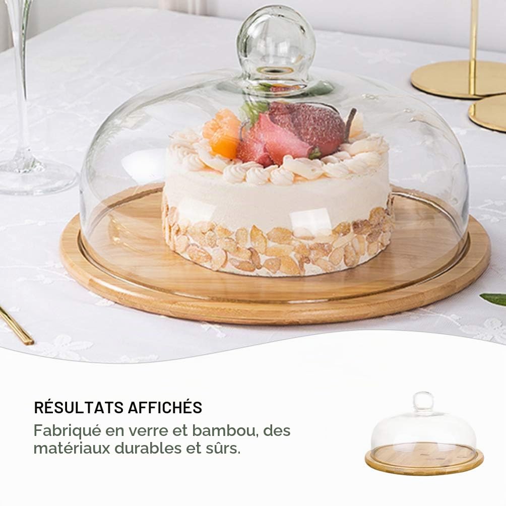 YARNOW Assiette Patisserie Cloche en Verre - Plateau à GâTeaux Et Snacks, IdéAl pour La Maison Et Les RéCeptions
