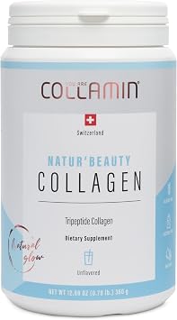 NaturBeauty Collagen Premium Hydrolyzed Tripeptide Powder from Grass-Fed Swiss Bovine High Absorption with Essential Amino Acids Supports Skin, Hair, Nails, Joints30 Servings