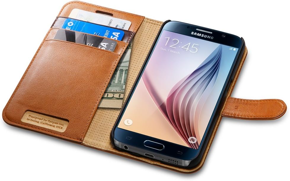 Spigen Wallet S Designed for Samsung Galaxy S6 Case (2015) - Brown