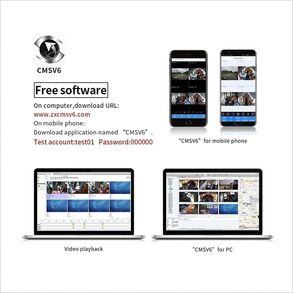 Tuamber-X Kit DVR Mobile 4 Canaux WiFi GPS 1080P AHD HDD Système.