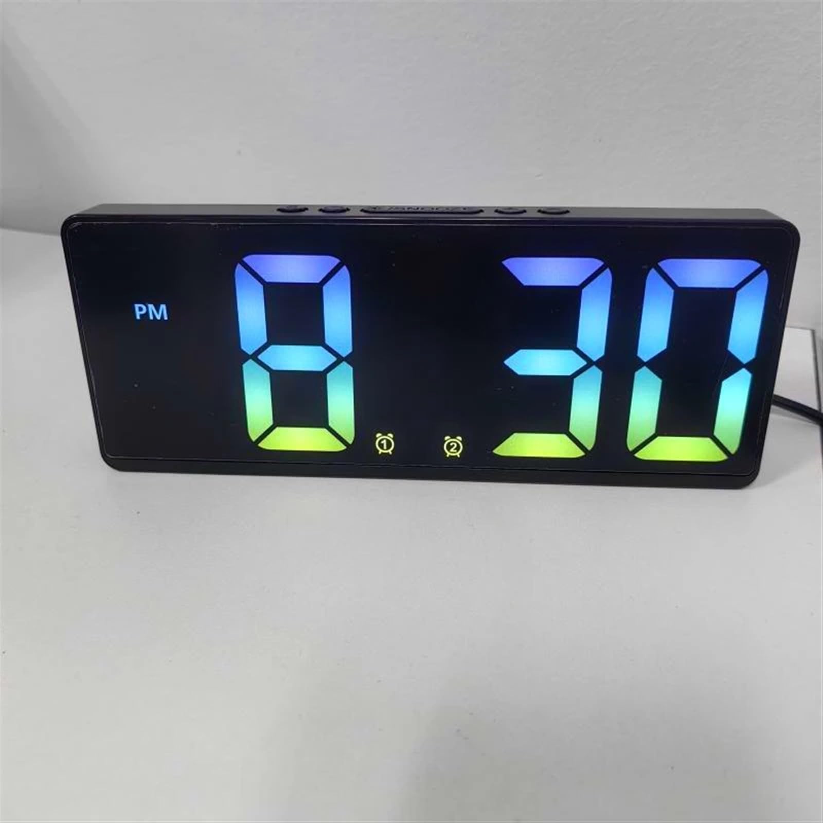 LUYSGBXR Alarm Clock Voice Control Digital Alarm Clock Teperature Snooze Night Mode Desktop Table 12/24H Anti-disturb Funtion LED Clocks Watch(BCBL)