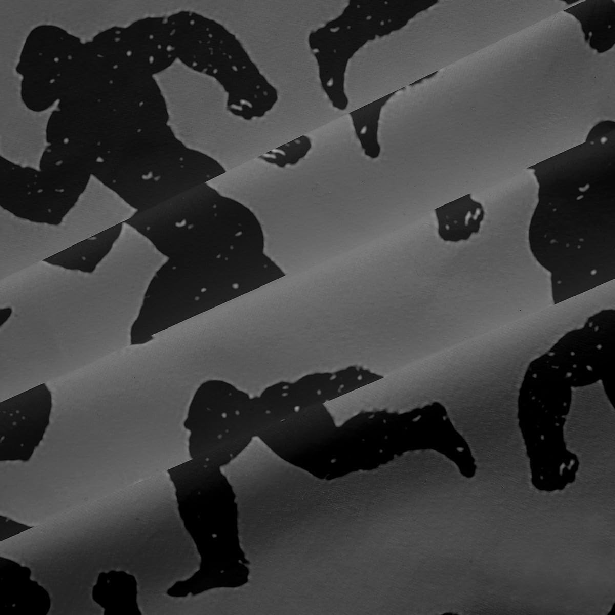 Feelyou Foot Print Sasquatch Window Curtains for Bedroom 42W X 63L,2 Panels for Men Women Teens Kids Orangutan Hunting Vintage Window Drapes Boys Hunter Grey Black Window Treatments Wild Home Decor