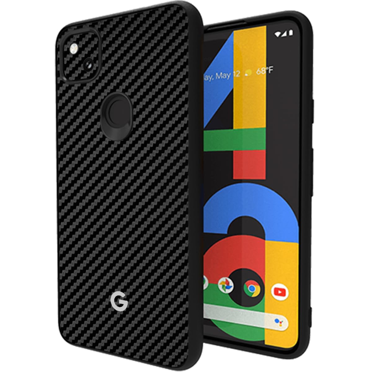RIGGEAR Sleek Google Pixel 4A Back Cover Case For Phone (Pc+Tpu|Black Cf), Black (B0C7CWBMLL) Amazon Price History, Amazon Price Tracker