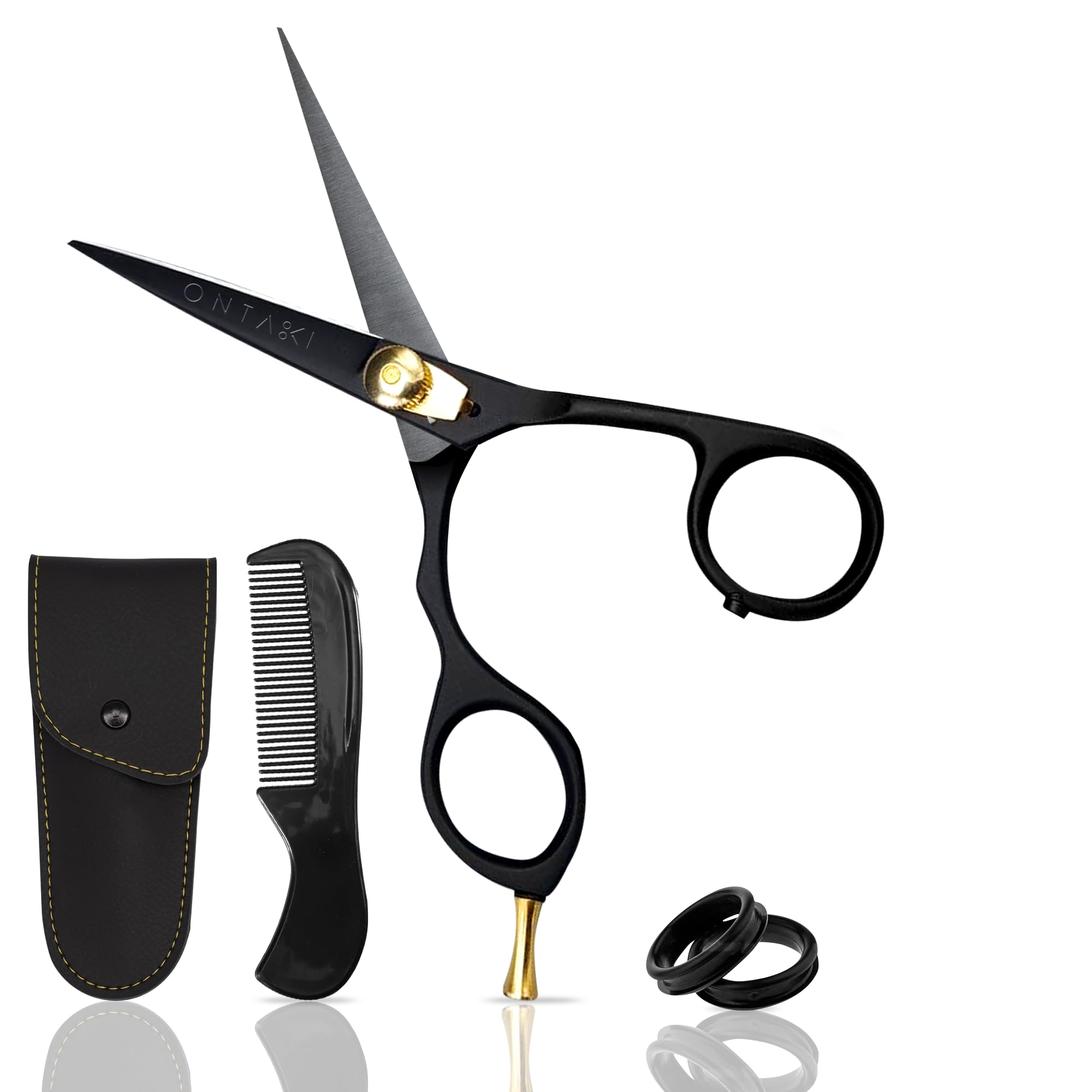 Ontaki Tijeras y Peines para Barba Hombre - 5.5" Negro, Zurdos