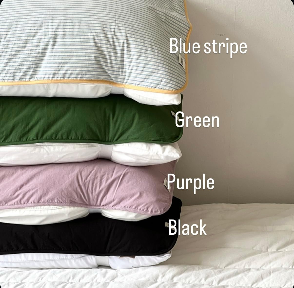 L1-Living Washed Cotton Elastic Pillowcases – Dust-Free, Easy to Change, 20in. x 28in (Ivory)