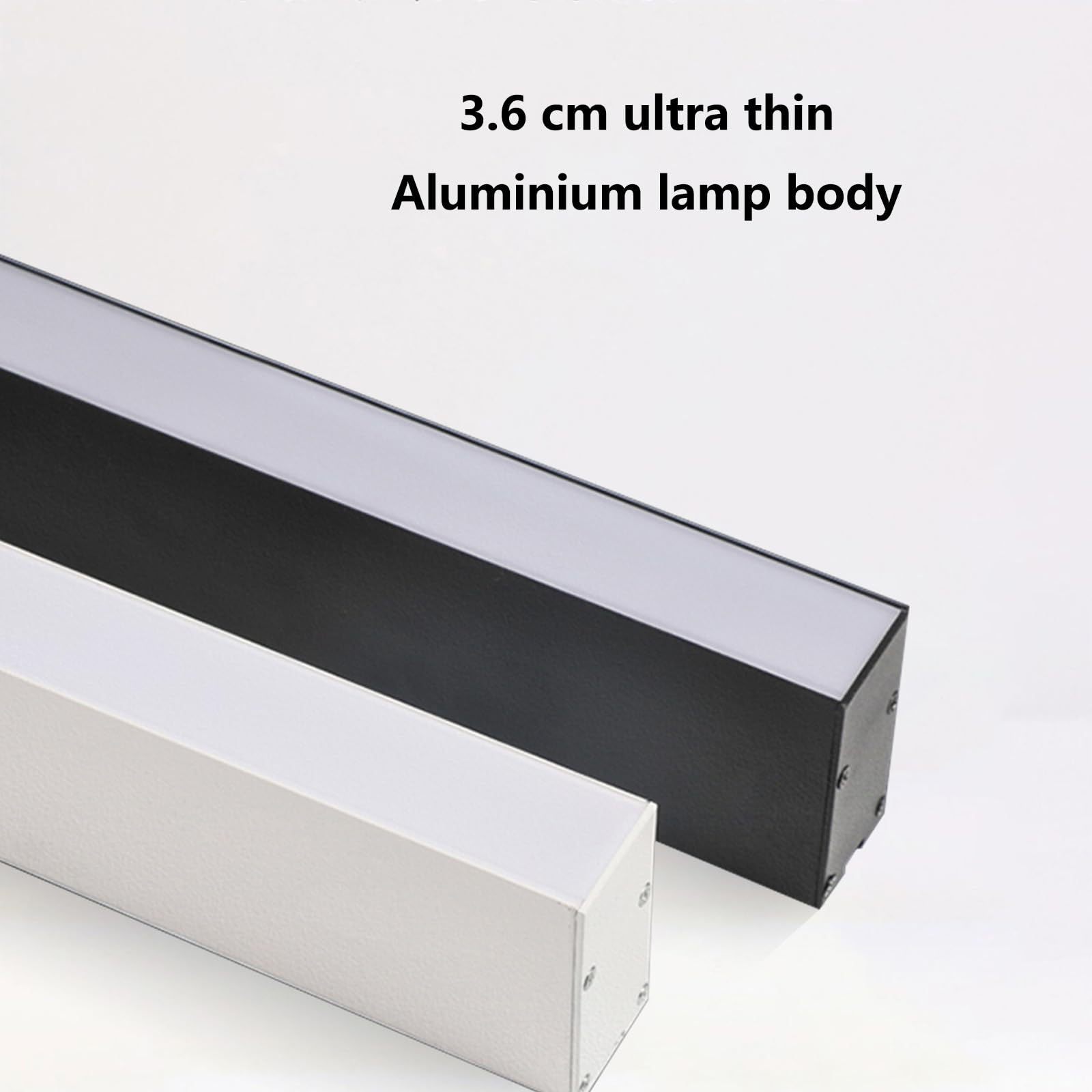 TZSMUM LED Deckenleuchte Ultraflach, Rechteckig – 150cm, Neutralweiß, Aluminium Für Wohnzimmer & Büro