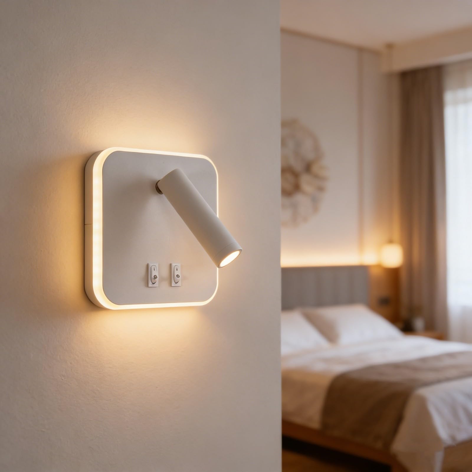 Lampada da lettura a LED da comodino montata a parete con rotazione 180 gradi per uffici da camera da letto e lampada da scrivania angolo regolabile per sala studio