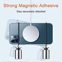 Vista 3 de COJOC 5 piezas para anillo adaptador magnético universal, adhesivo magnético compatible con accesorios de carga inalámbrica Magsafe para iPhone