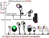 Vista 6 de Luces LED para estanque con control remoto, 6W SS316 de acero inoxidable RGB subacuática fuente luz IP68 impermeable al aire libre luces